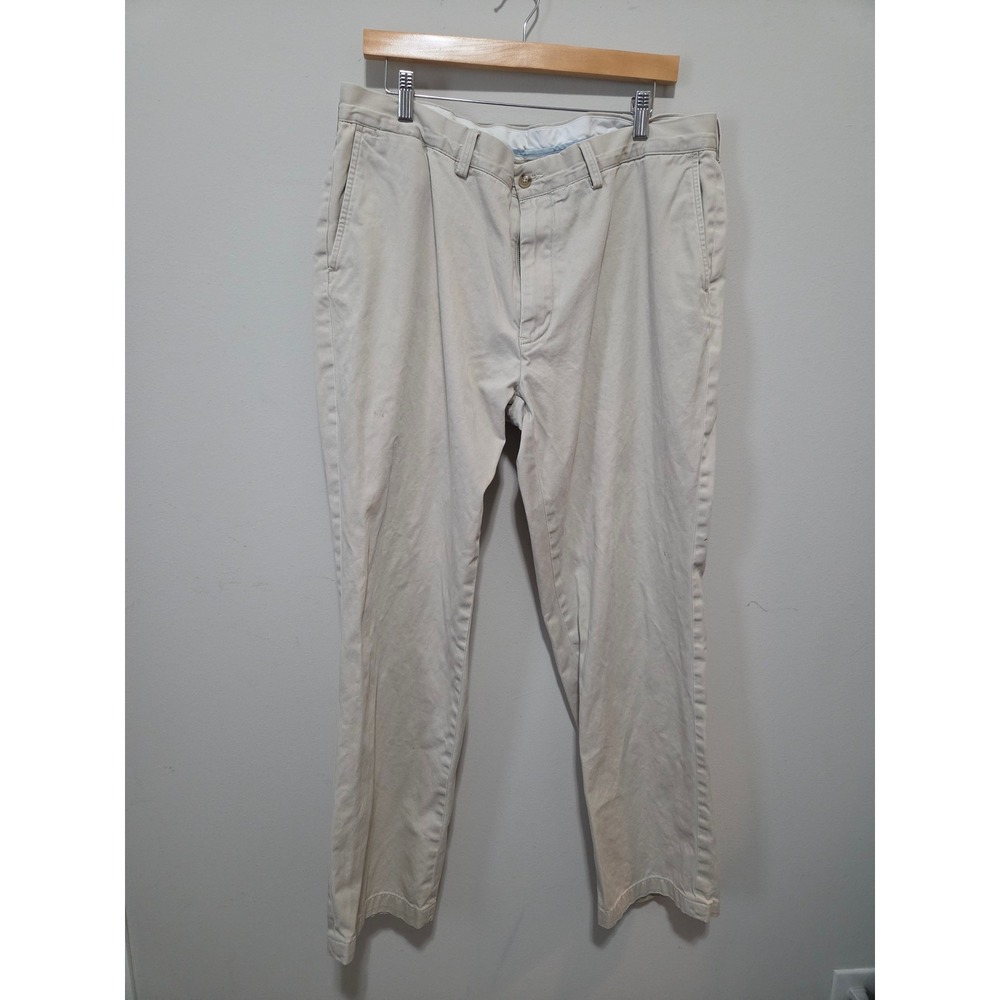 Polo Ralph Lauren Mens Classic Fit Khaki Chino Pants Tan 40x32 100% Cotton‎